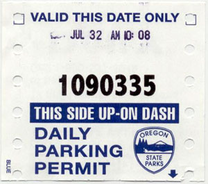 Tumalo Parking Permit Daily Parking Permit: July 32, 2004